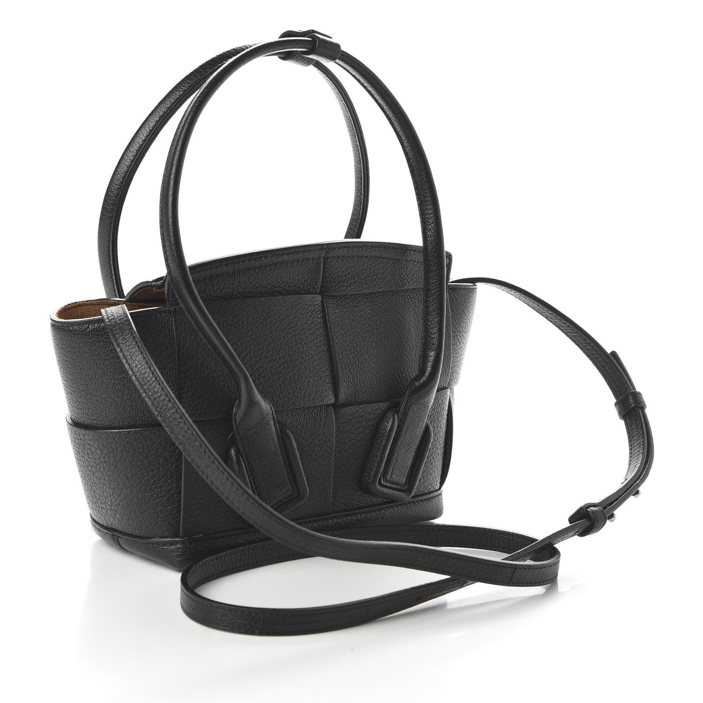 Grained Calfskin Mini Maxi Intrecciato Arco 33 Black