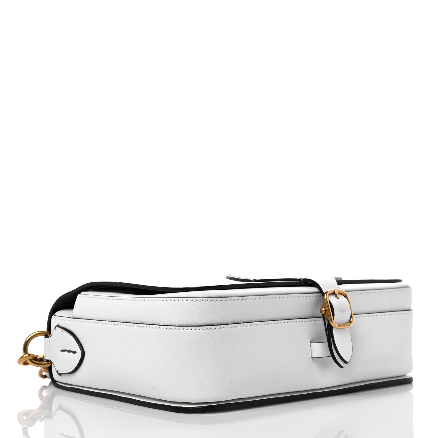 Burberry Calfskin Large Square Satchel Chalk White 1132413
