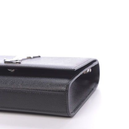 Saint Laurent Grain De Poudre Small Monogram Kate Satchel Black 9 of 9