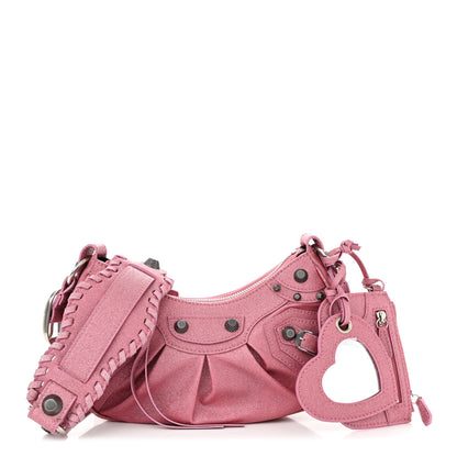 Balenciaga Sparkling Fabric Le Cagole Shoulder Bag XS Sweet Pink 1 of 11