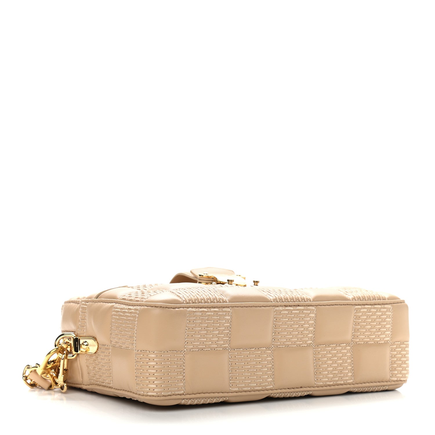 Louis Vuitton Lambskin Damier Quilt Troca MM Cashmere Beige 4 of 8