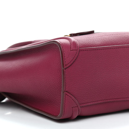 Celine Drummed Calfskin Nano Luggage Plum 8 of 9