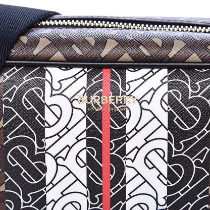 Burberry E-Canvas Monogram Stripe Crossbody Bag Bridle Brown 7 of 9
