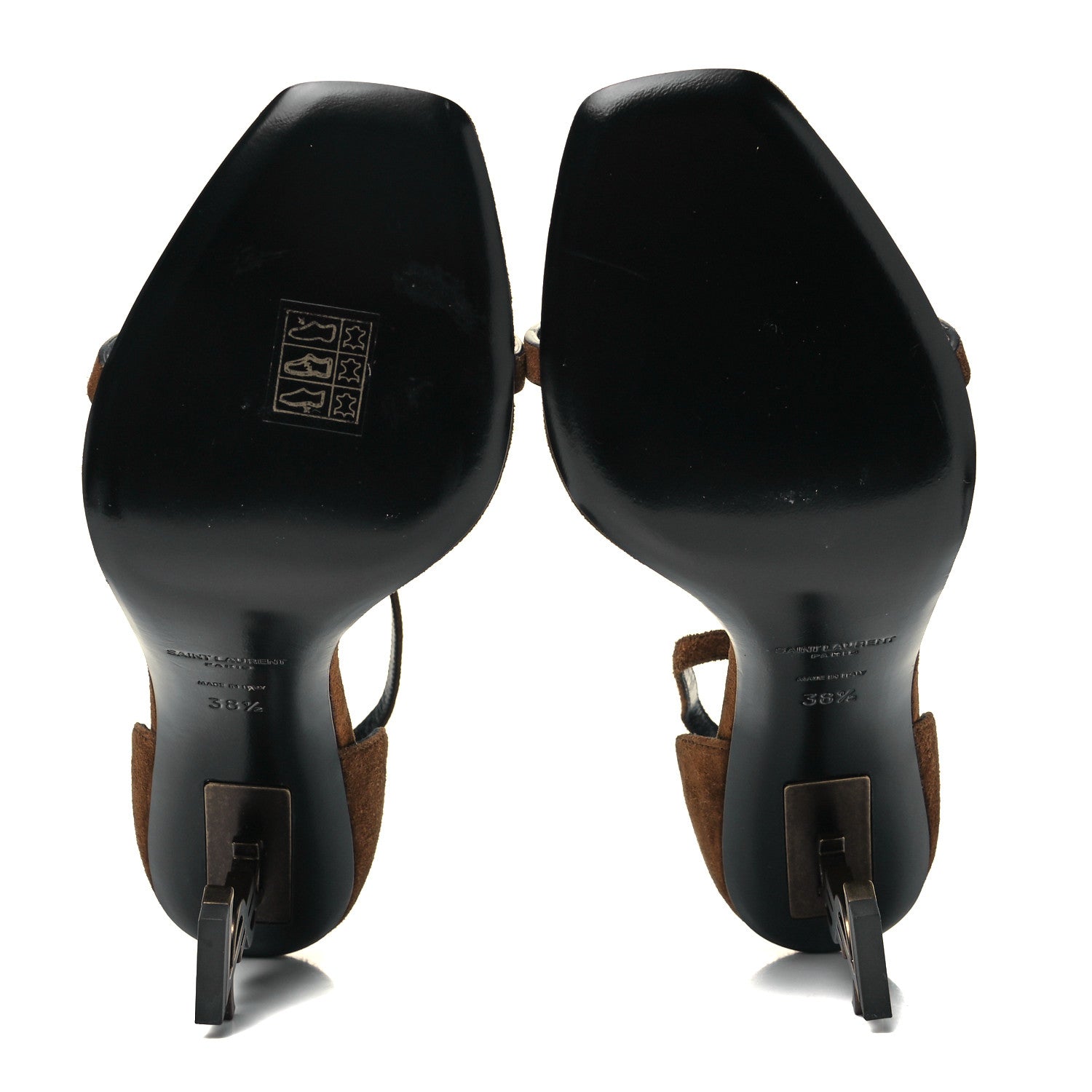 Saint Laurent Suede Calfskin Opyum 110 Sandals 38.5 Cachemere Gold 5 of 7