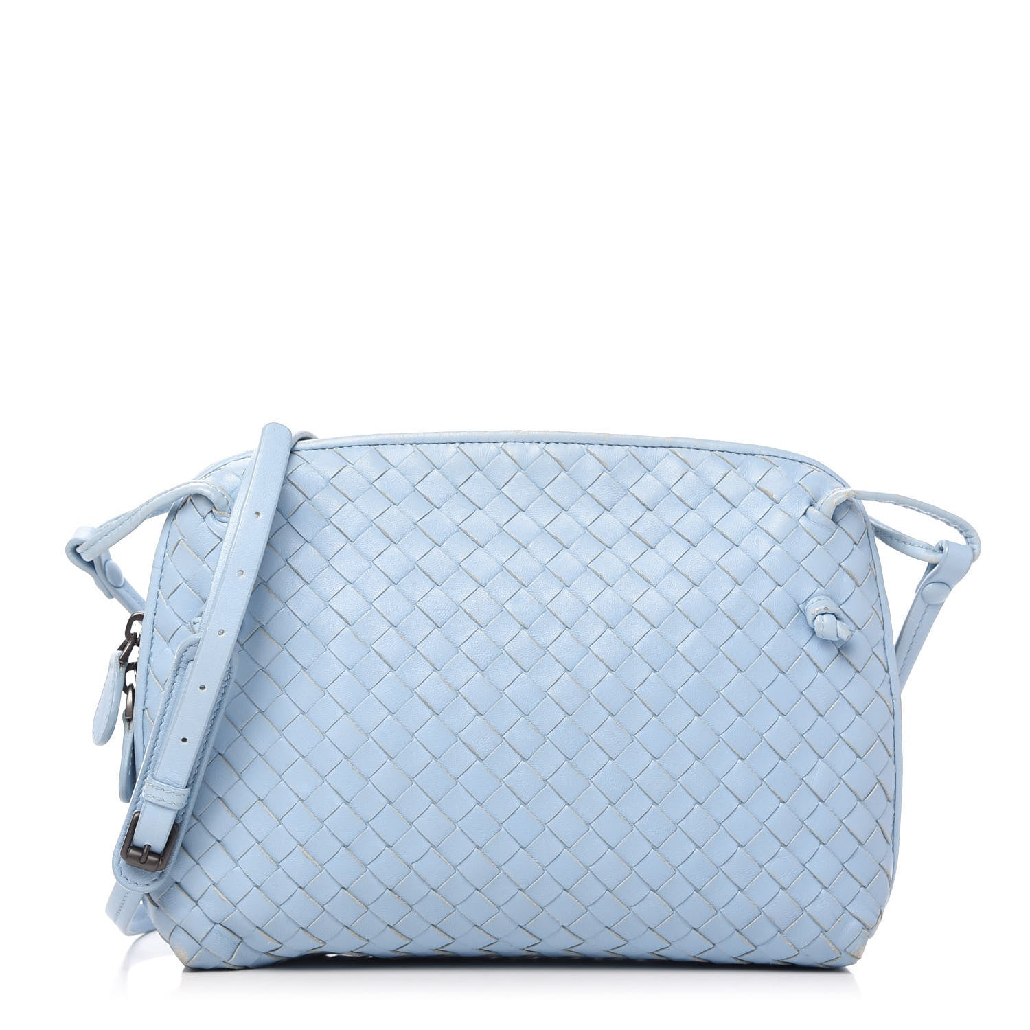 Bottega Veneta Nappa Intrecciato Nodini Crossbody Messenger Ice 1 of 10