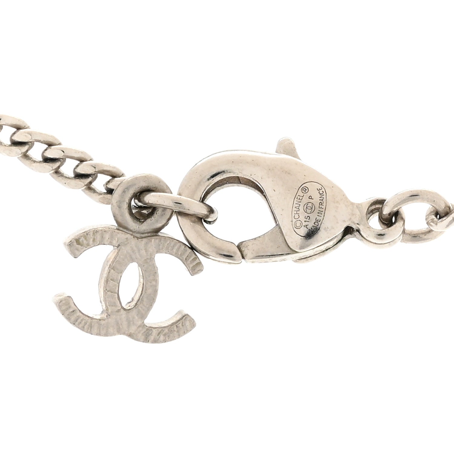 Chanel Crystal Baguette CC Necklace Blue 4 of 4