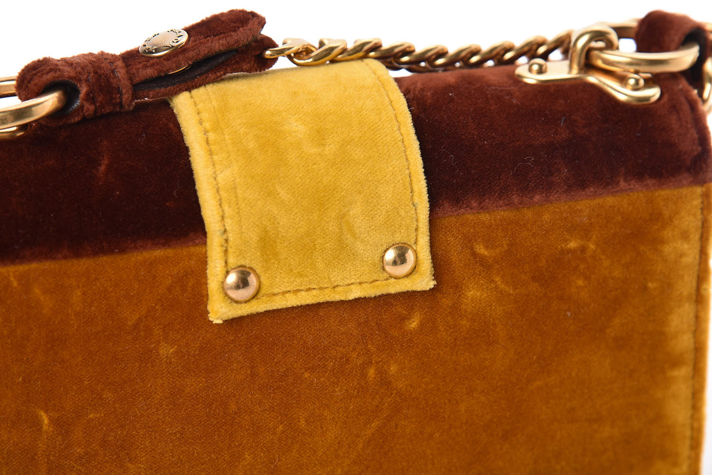 Velluto Lions Head Cahier Shoulder Bag Ambra