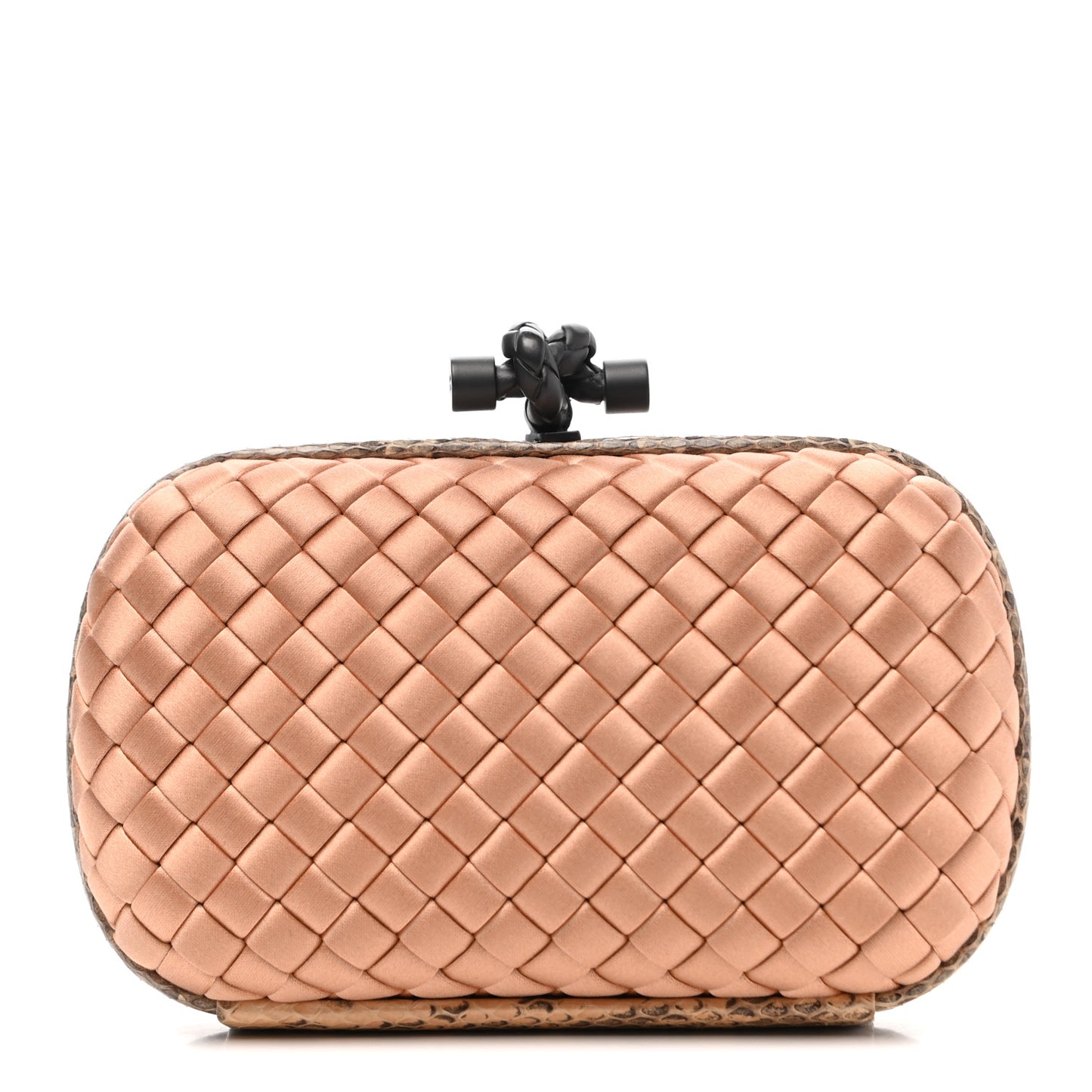 Satin Intreccio Impero Ayers Knot Clutch Flamingo