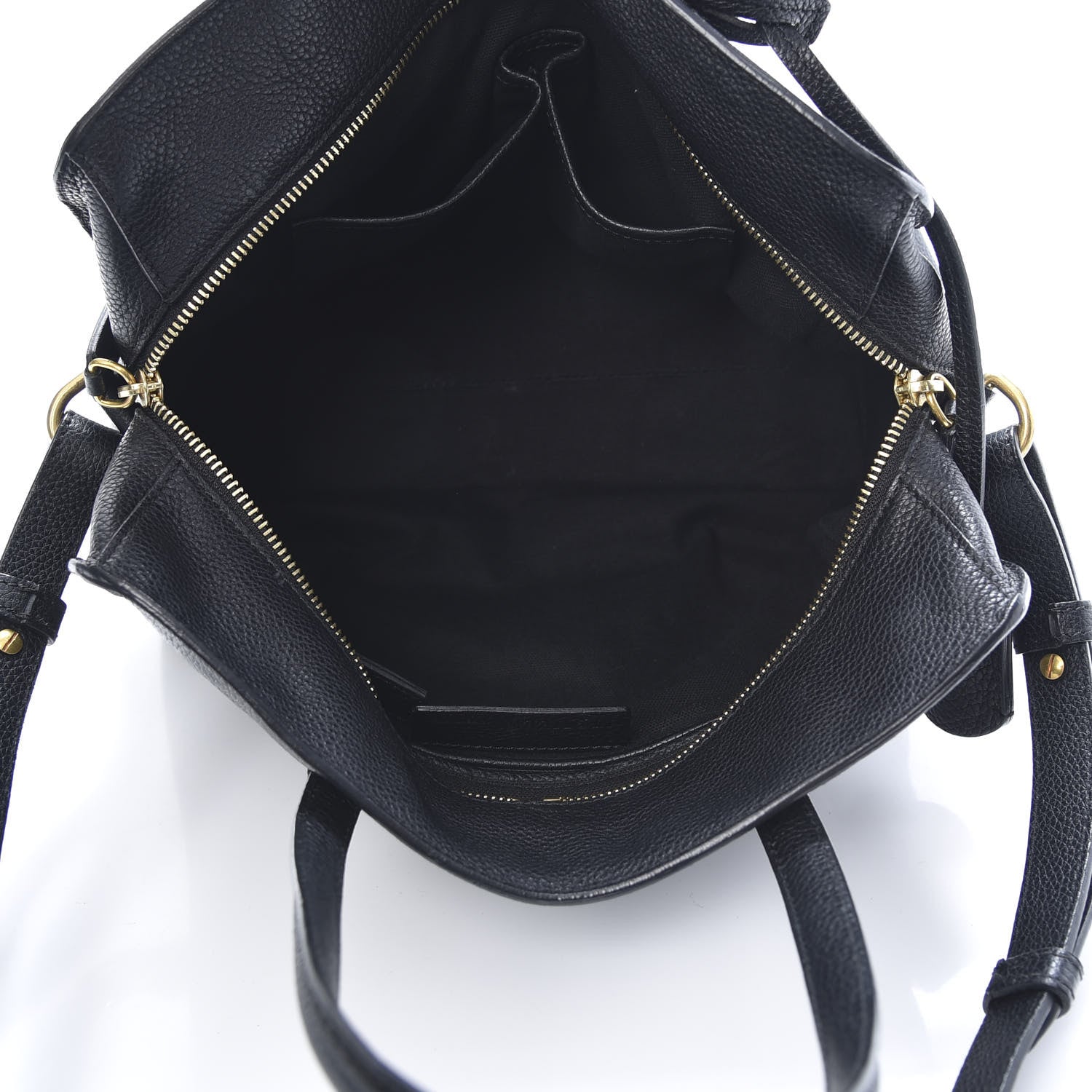 Alexander McQueen Pebbled Calfskin Small Skull Padlock Zip Around Tote Black 5 of 12