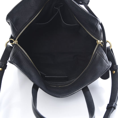 Alexander McQueen Pebbled Calfskin Small Skull Padlock Zip Around Tote Black 5 of 12