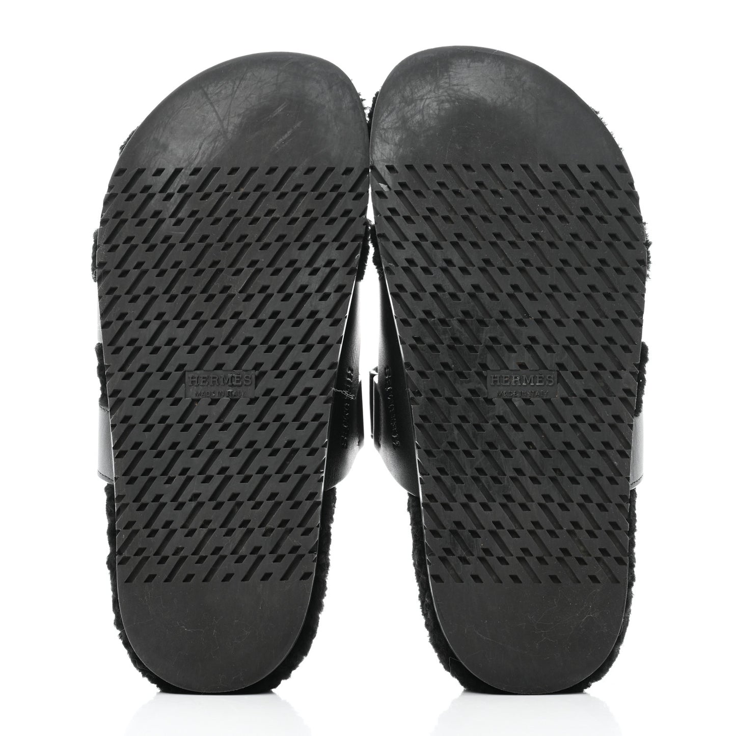 Calfskin Woolskin Womens Chypre Sandals 39.5 Black