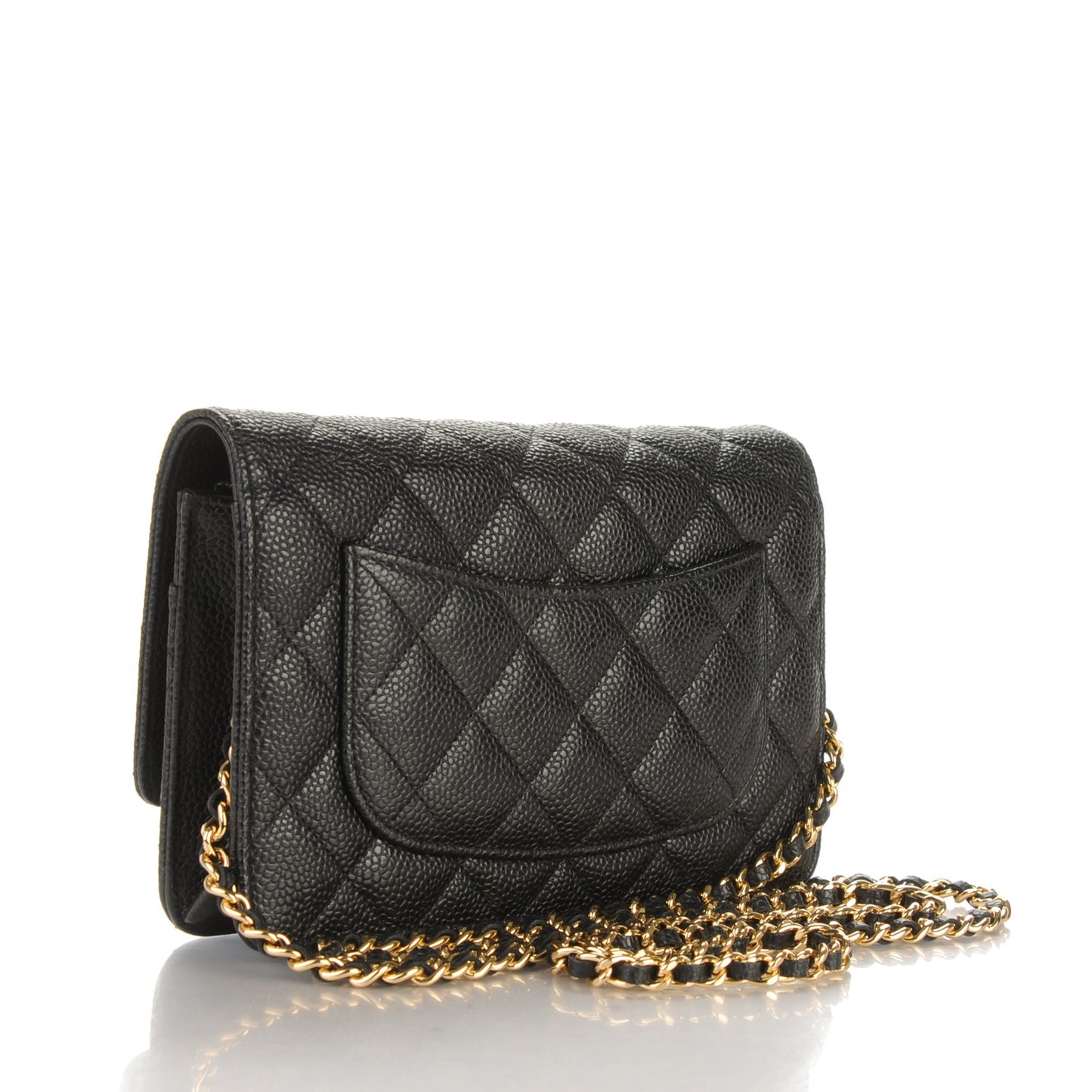 Caviar Quilted Wallet On Chain WOC Black