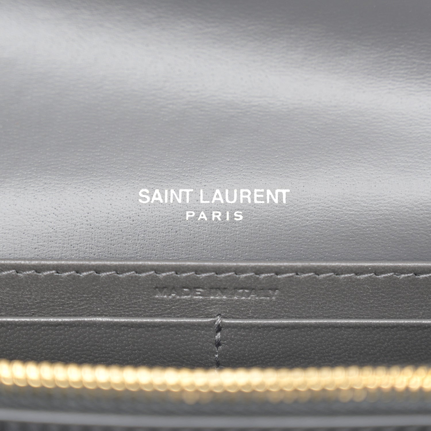 Saint Laurent Glossy Calfskin Monogram Chain Wallet Storm 6 of 9
