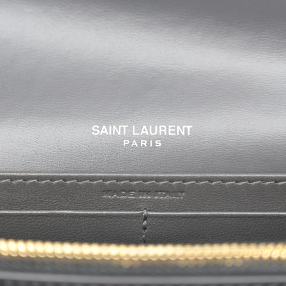 Saint Laurent Glossy Calfskin Monogram Chain Wallet Storm 6 of 9