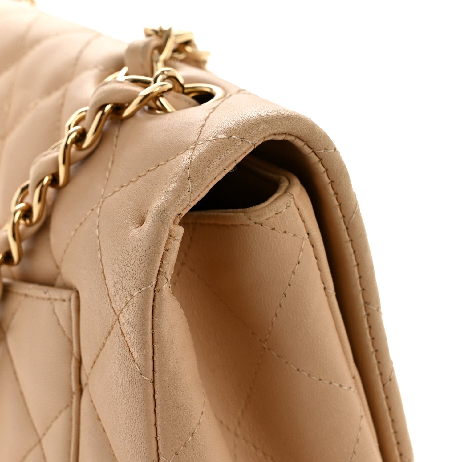 Chanel Lambskin Quilted Jumbo Single Flap Beige 14 of 14