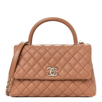 Chanel Caviar Quilted Small Coco Handle Flap Brown 1 of 12