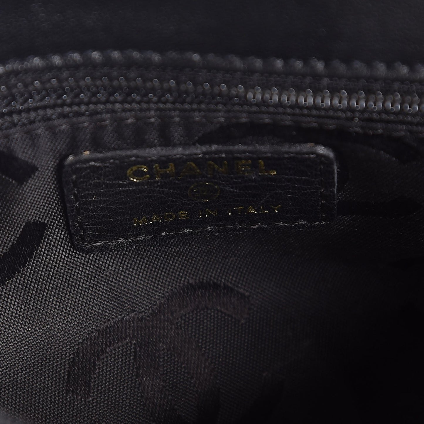Glazed Calfskin Quilted CC Wristlet Black