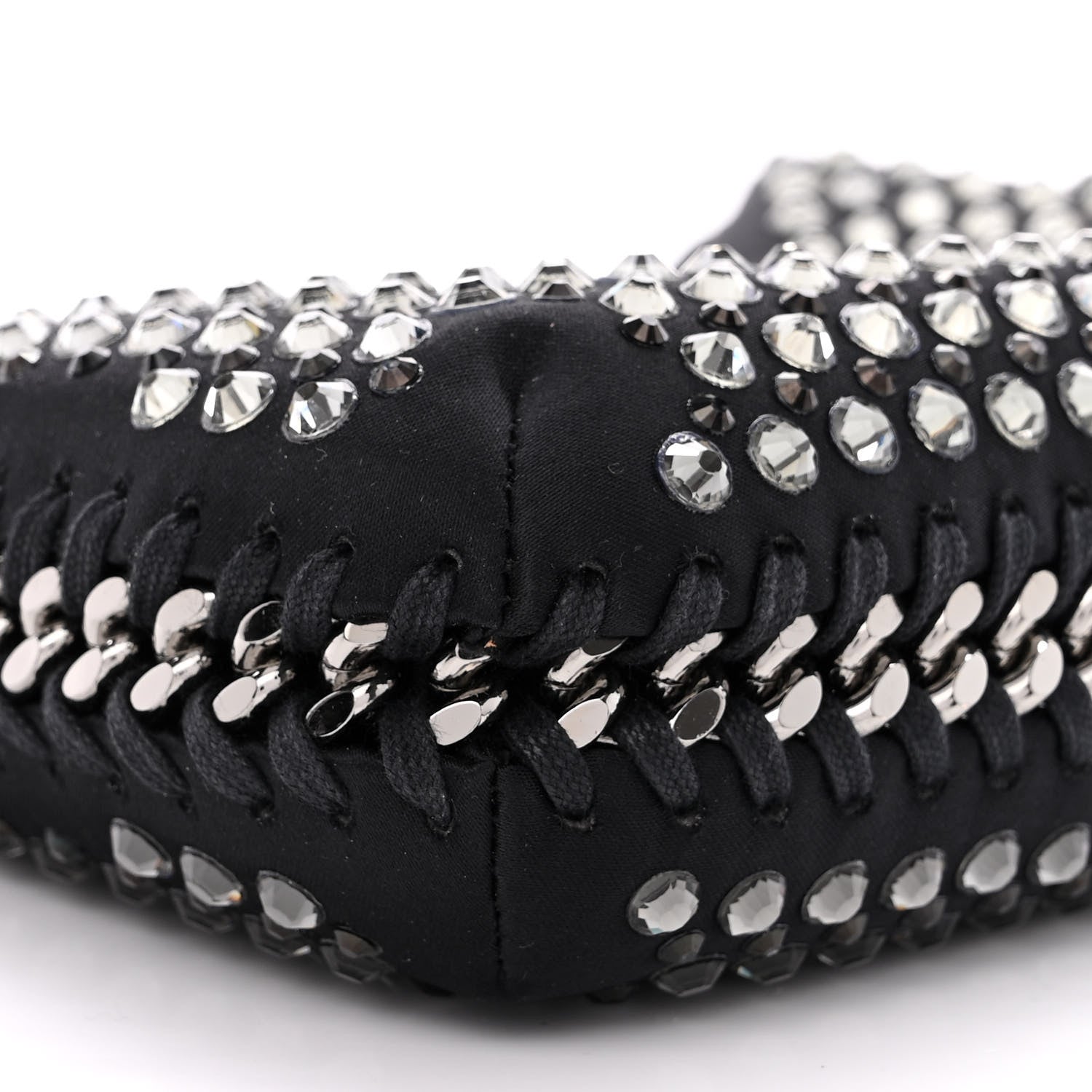 Stella McCartney Nylon Crystal Mini Falabella Zipped Shoulder Bag Black 10 of 11