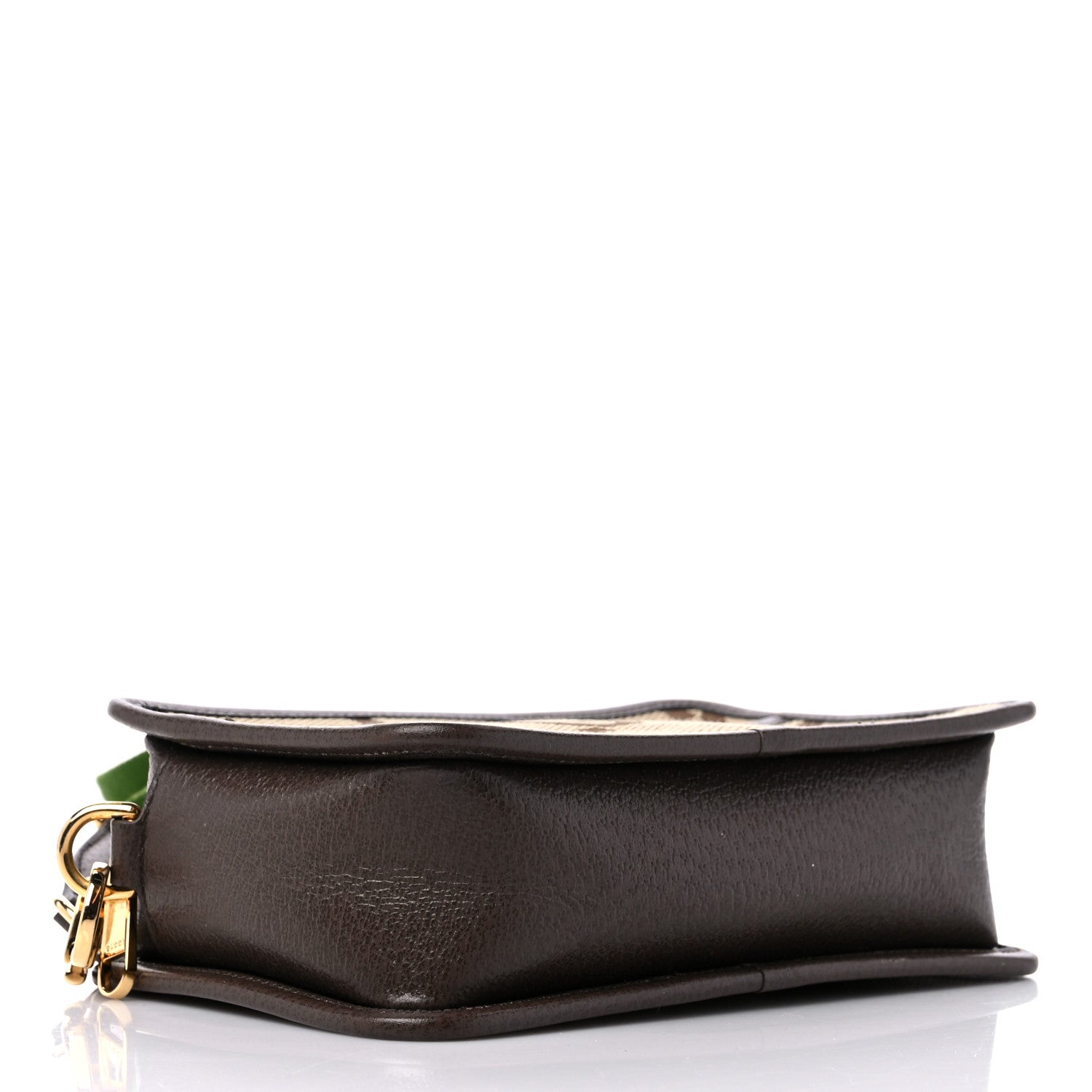 Gucci Monogram Jumbo GG Textured Dollar Calfskin Web Mini Crossbody Bag Camel Ebony New Acero 4 of 12