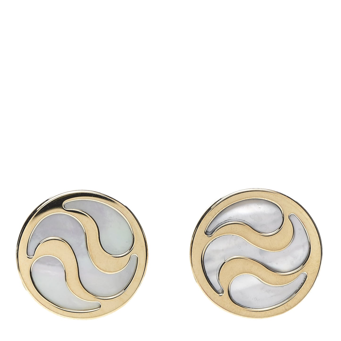 18K Yellow Gold Mother of Pearl Optical Earrings