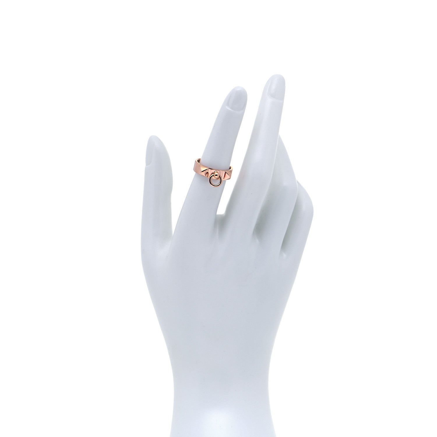 Hermes 18K Rose Gold PM Collier De Chien Ring 52 6 2 of 6