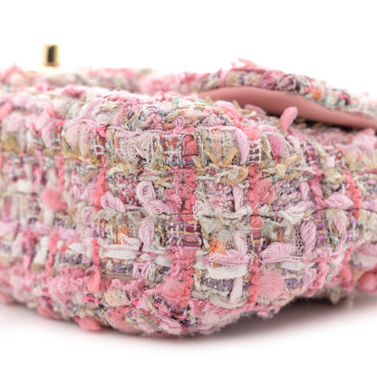 Chanel Tweed Mini Pearl Handle Flap Pink Beige Orange Ecru 10 of 11