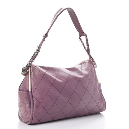 Chanel Lambskin Stitched Medium Ultimate Soft Tote Light Purple 3 of 13