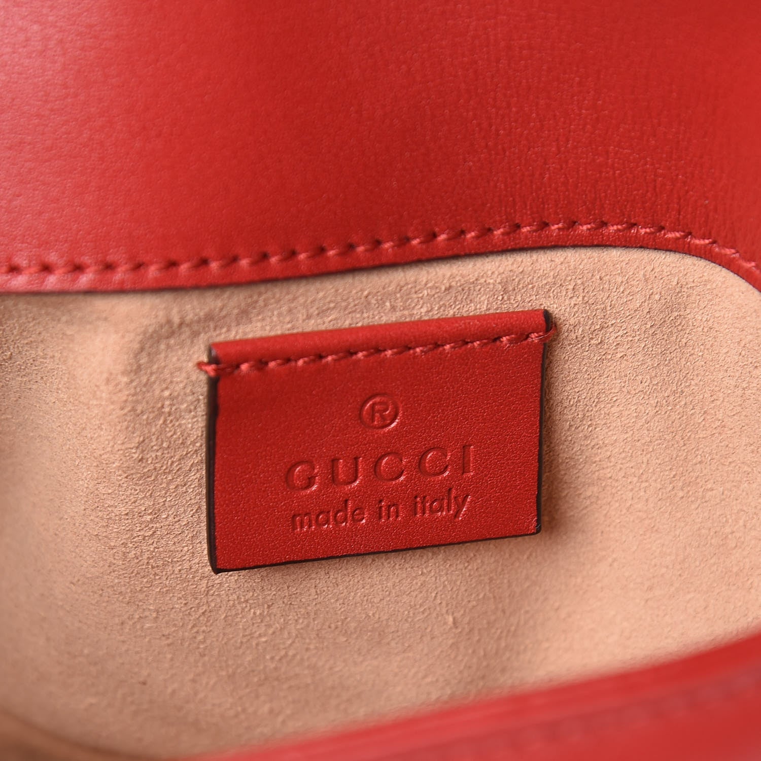 Gucci Calfskin Matelasse Super Mini GG Marmont Shoulder Bag Hibiscus Red 6 of 10