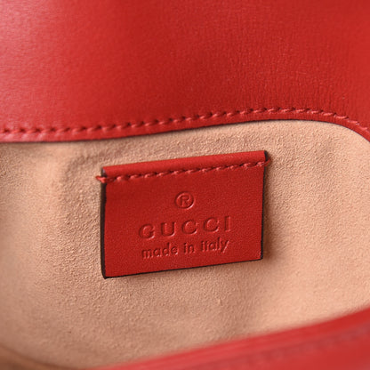 Gucci Calfskin Matelasse Super Mini GG Marmont Shoulder Bag Hibiscus Red 6 of 10