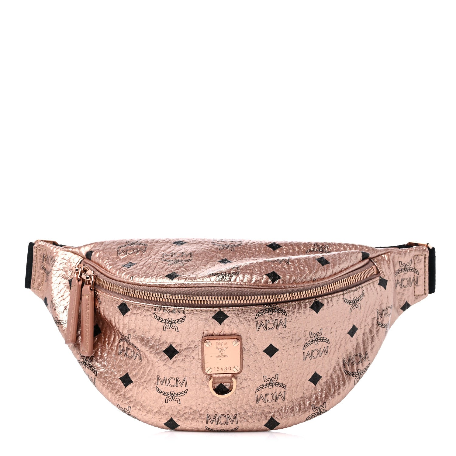 MCM Metallic Visetos Stark Belt Bag Champagne Gold 1 of 8