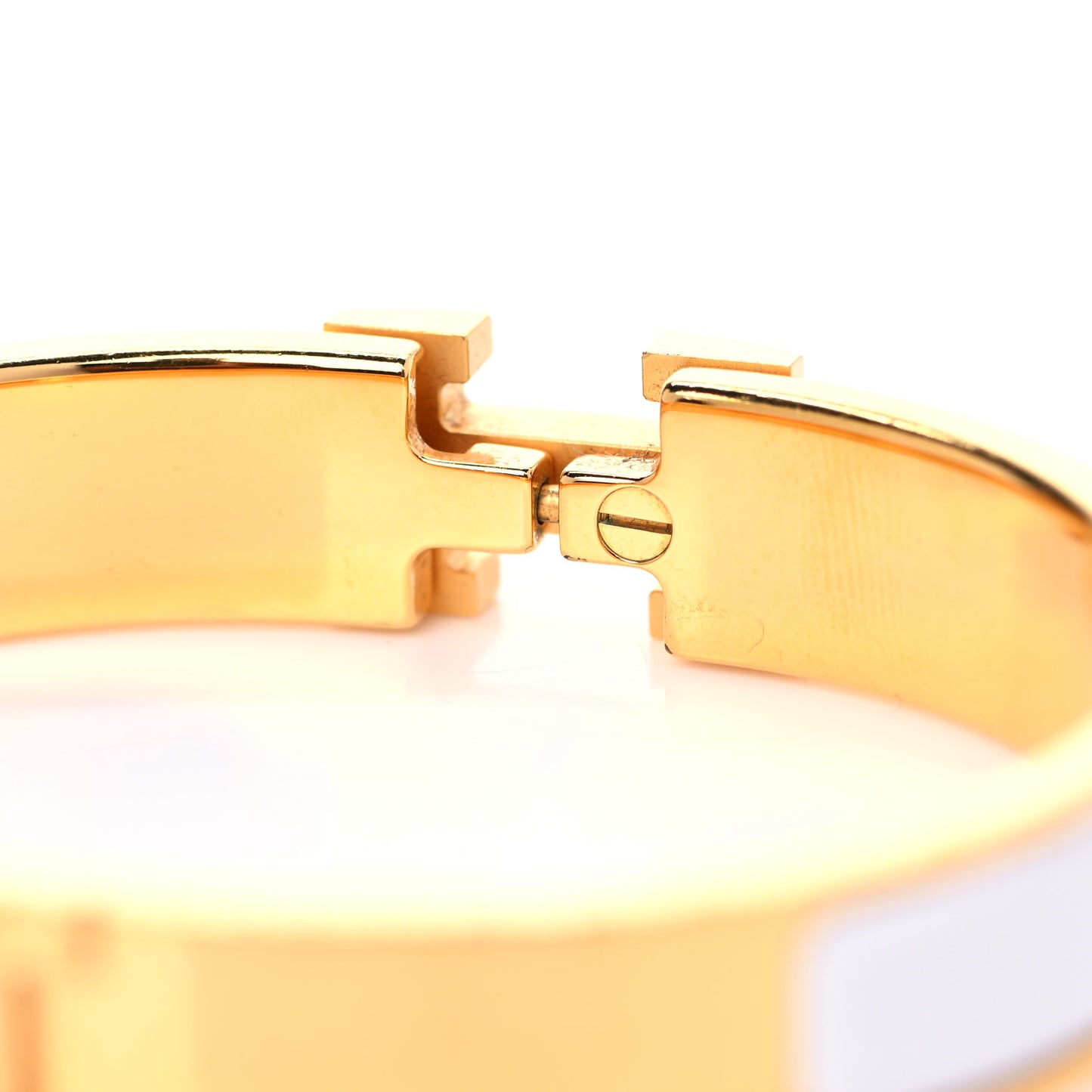Enamel Narrow Clic Clac H Bracelet GM White