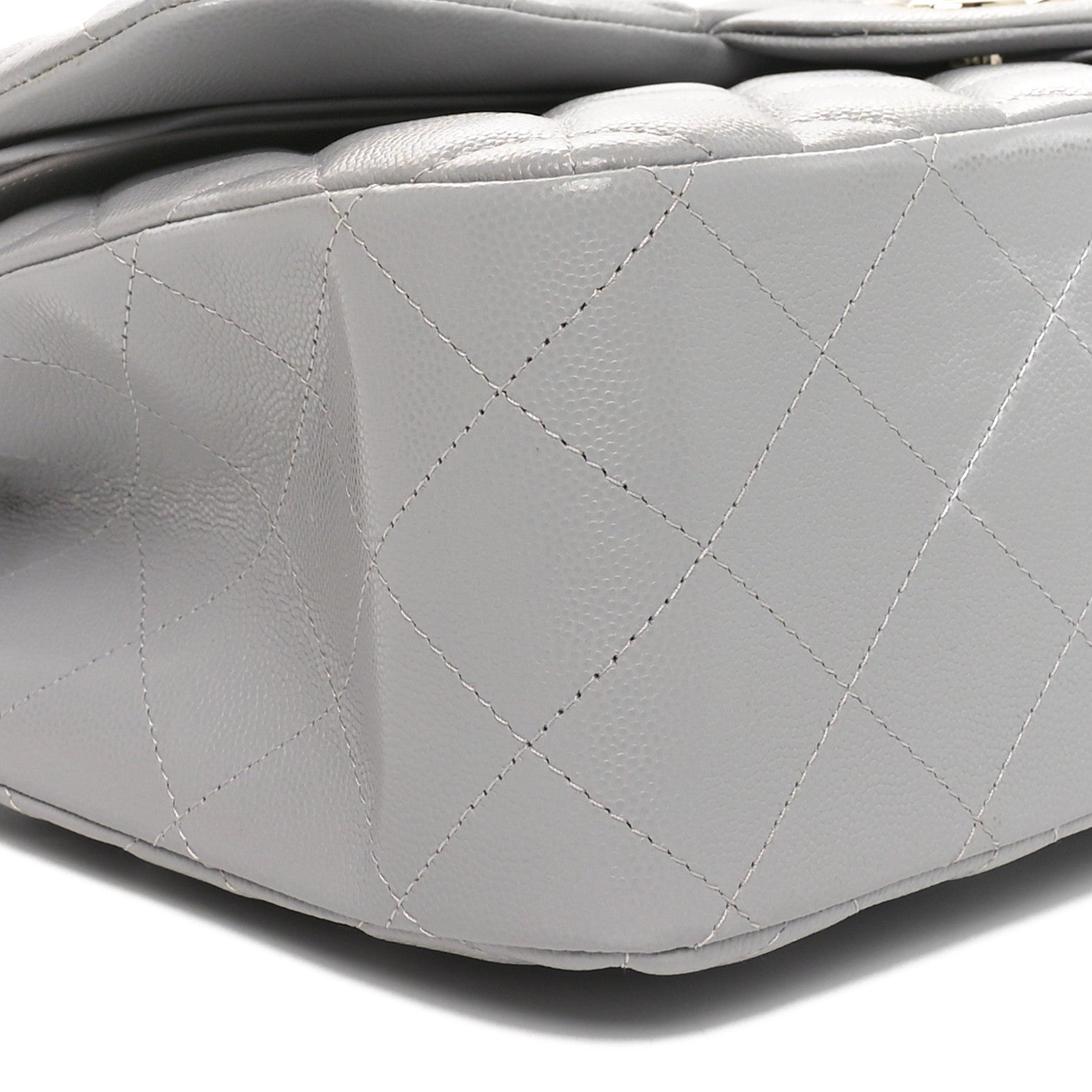 Chanel Caviar Quilted Jumbo Double Flap Grey 9 of 11
