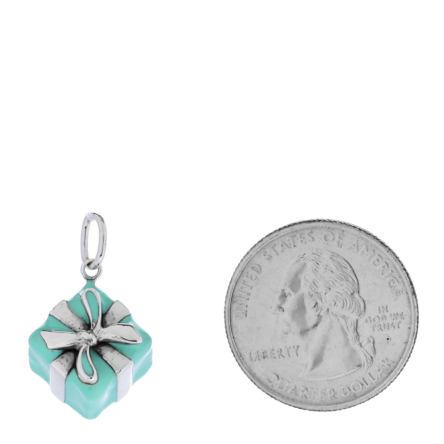 Tiffany Sterling Silver Enamel Gift Box Charm Blue 2 of 6