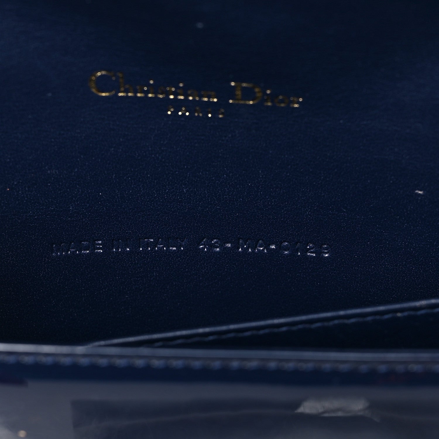 Christian Dior Patent Cannage Lady Dior Convertible Clutch Navy 7 of 10