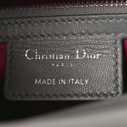 Christian Dior Lambskin Cannage Medium Lady Dior Grey Fuchsia 6 of 10