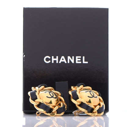 Chanel Lambskin Chain CC Clip On Earrings Gold 7 of 7