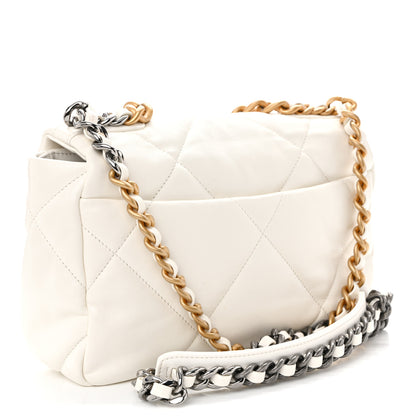 Chanel Lambskin Quilted Medium Chanel 19 Flap White 3 of 11