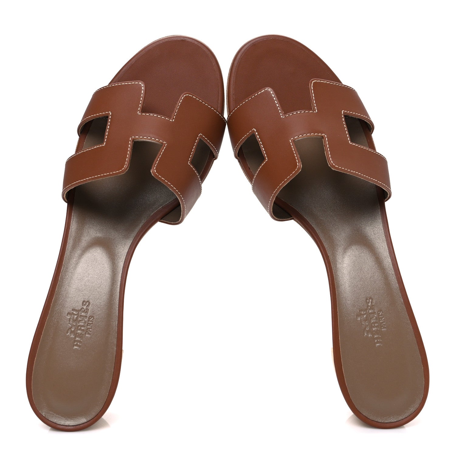 Hermes Calfskin Oasis Sandals 41 Gold 2 of 10