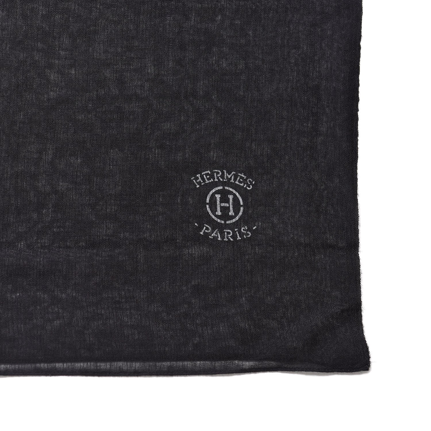 Hermes Cashmere Silk Plume Unie Stole Black 4 of 5
