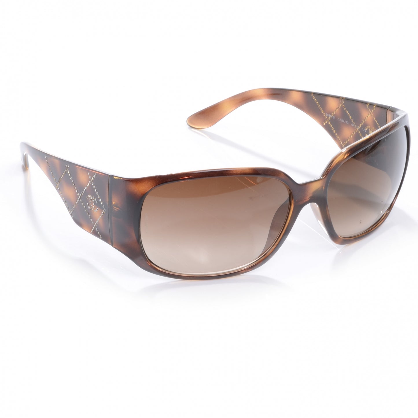 Tortoise Shell Crystal CC Logo Sunglasses 5080 B