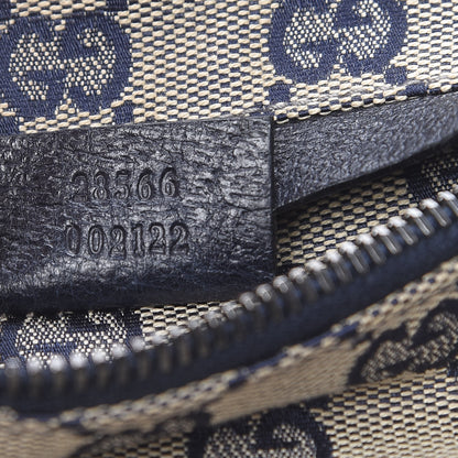 Gucci GG Monogram Web Double Pocket Belt Bag Navy 9 of 12