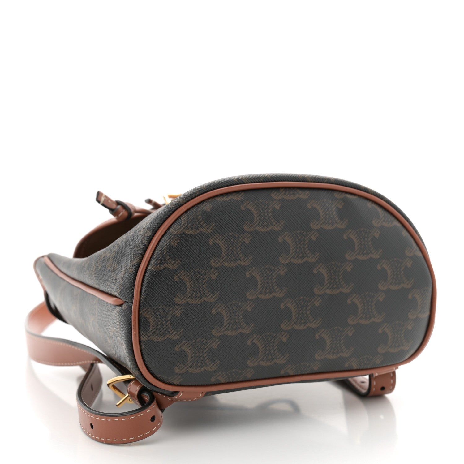 Celine Triomphe Canvas Calfskin Mini Folco Backpack Tan 4 of 10