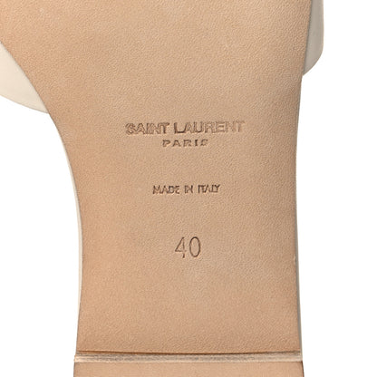 Saint Laurent Calfskin Tribute 05 Slide Sandals 40 Porcellana 7 of 9