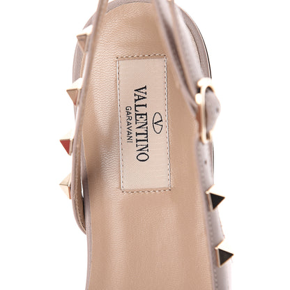 Valentino Garavani Patent Rockstud Slingback Flats 38 Water Rose Poudre 5 of 7