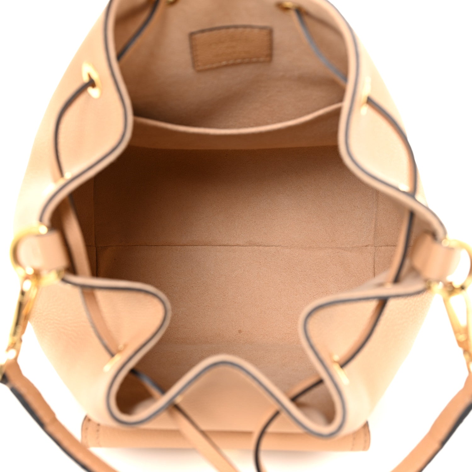 Louis Vuitton Calfskin Lockme Bucket MM Arizona Beige 5 of 11