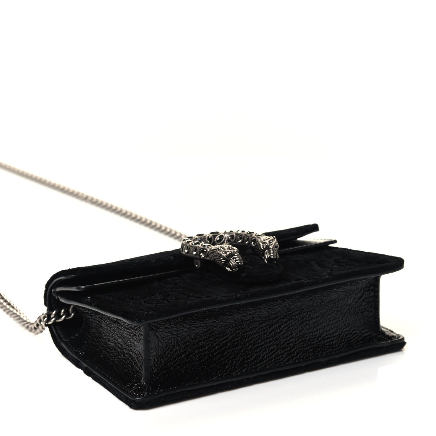 Velvet GG Monogram Super Mini Dionysus Shoulder Bag Black