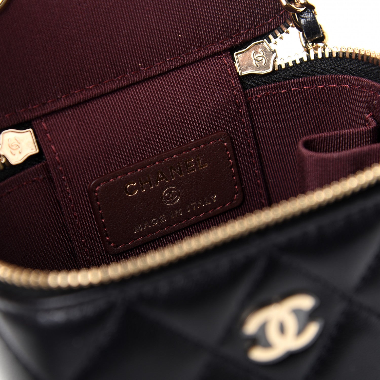 Chanel Lambskin Quilted Mini Vanity Case With Chain Black 8 of 10