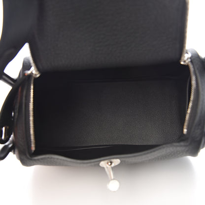 Hermes Taurillon Clemence Mini Lindy 20 Black 4 of 10