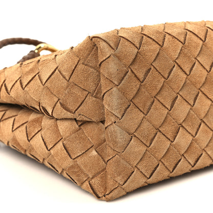 Bottega Veneta Suede Intrecciato Small Andiamo Shoulder Bag Amber 9 of 10