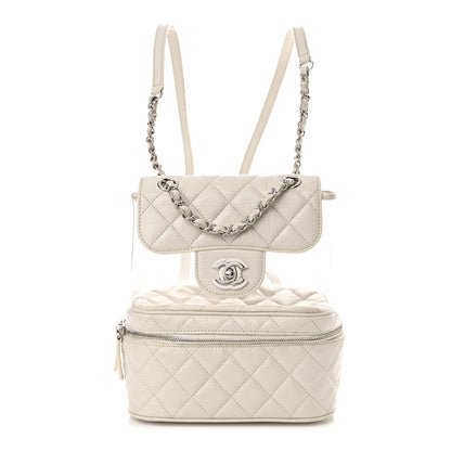 Chanel Crumpled Calfskin PVC Quilted Backpack White 1 of 21